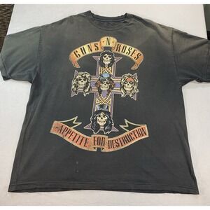 Vintage Guns N Roses 90s/Y2K Shirt Mens 2XL Black Appetite For Destruction